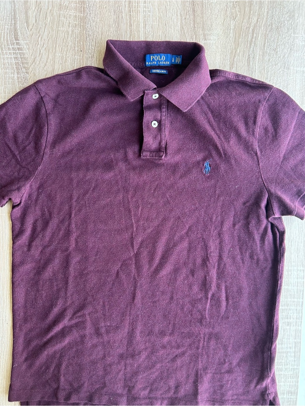 Polo by Ralph Lauren Men's Dark Burgundy Polo with Navy Pony